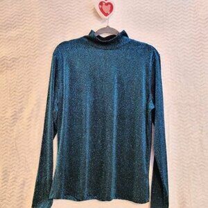 NY&C Chic Green and Blue Blouse with Elegant Design
